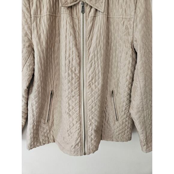 Dorman Womens Large Silk Quilted Jacket Lightweight Beige Tan - Picture 5 of 9
